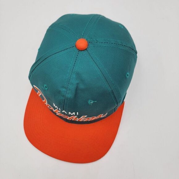 Vintage Sports Specialties The Twill Miami Dolphins SCRIPT Snapback Hat Teal OJ - Picture 7 of 11